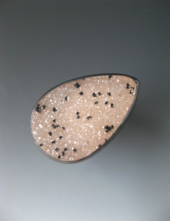 Dotted Pear Druzy Ring
